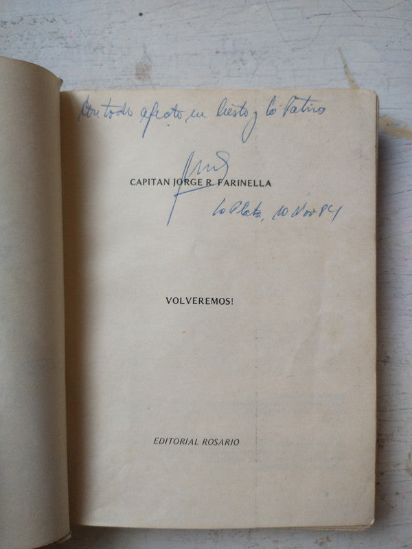 Libro usado en venta: Volveremos! de Jorge R. Farinella; editorial Rosario impreso en 1984 realizamos envios a todo el mundo.4
