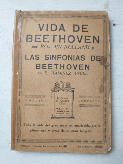 Libro usado en venta: Vida de Beethoven - Las sinfonias de Romain Rolland - Ramirez Angel; impreso en _ realizamos envios a todo el mundo.1