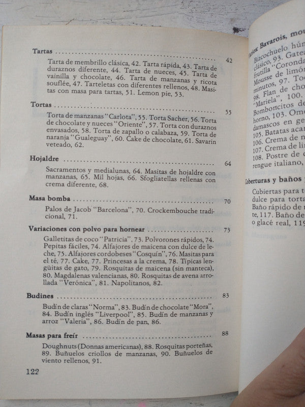 Libro usado en venta: Tortas - Postres - Masas de Utilisima; editorial Lidiun impreso en 1989 realizamos envios a todo el mundo.2