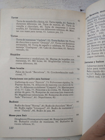 Libro usado en venta: Tortas - Postres - Masas de Utilisima; editorial Lidiun impreso en 1989 realizamos envios a todo el mundo.2