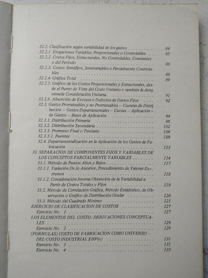 Libro usado en venta: Contabilidad de costos a nivel superior (Tomo 1) de Carlos M. Gimenez; editorial El coloquio impreso en 1968.2