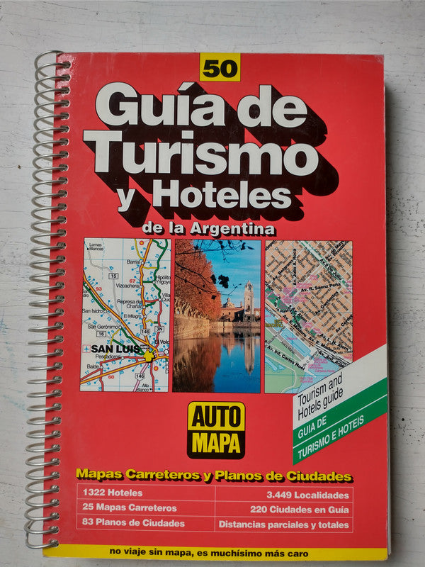 Libro usado en venta: Guia de Turismo y hoteles en la Argentina; editorial Automapa impreso en 2000 realizamos envios a todo el mundo.1