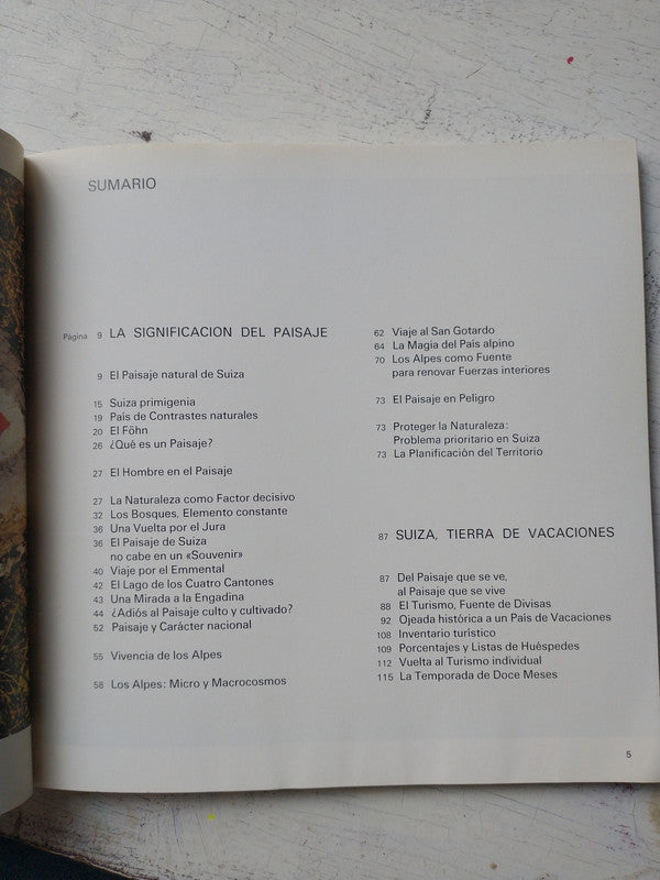Libro usado en venta: El paisaje - La significacion del Paisaje - Suiza, Tierra de vacaciones; editorial OSEC impreso en 1983 envios a todo el mundo.4