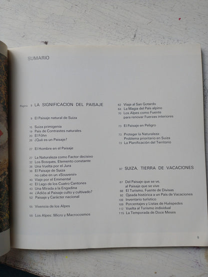 Libro usado en venta: El paisaje - La significacion del Paisaje - Suiza, Tierra de vacaciones; editorial OSEC impreso en 1983 envios a todo el mundo.4