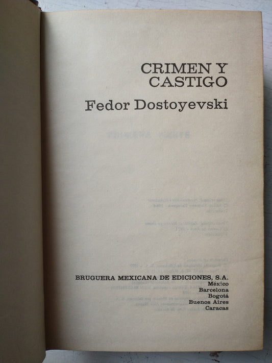 Libro usado en venta: Crimen y castigo / La casa de los muertos de Fiodor Dostoievski (Dostoyevski); editorial Bruguera impreso en 1978.1