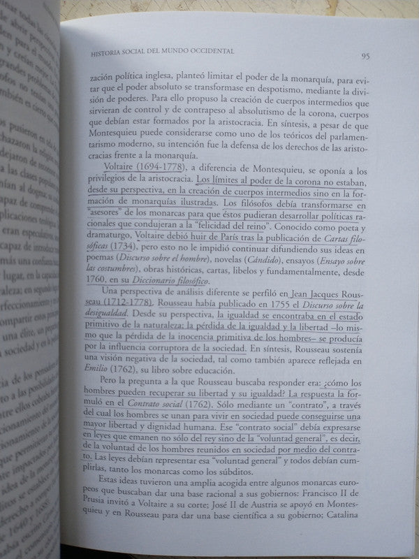 Libro usado en venta: Historia social del mundo occidental de Susana Bianchi; editorial Universidad Nacional de Quilmes impreso en 2005.5