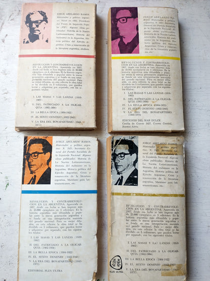Libro usado en venta: Revolucion y Contrarrevolucion en la Argentina (4 Tomos) de Jorge Abelardo Ramos; editorial Plus Ultra impreso en 1976.2
