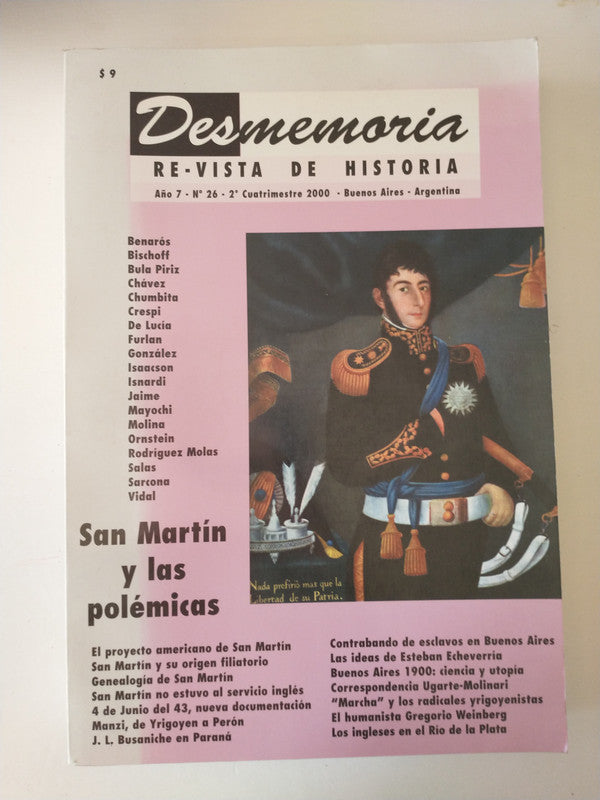Libro usado en venta: Desmemoria - A?o 7 N? 26 de Revista; impreso en 2000 realizamos envios a todo el mundo.1