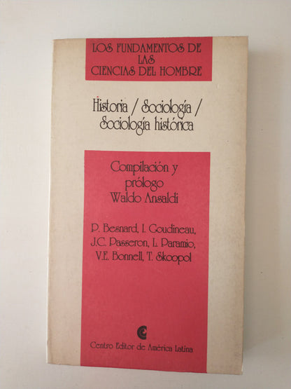Libro usado en venta: Historia, Sociologia, Sociologia historica; editorial Centro Editor de America Latina impreso en 1994 envios a todo el mundo.1