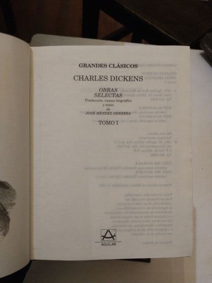 Libro usado en venta: Obras selectas (3 Tomos) de Charles Dickens (Carlos Dickens); editorial Aguilar impreso en 1991 envios a todo el mundo.1