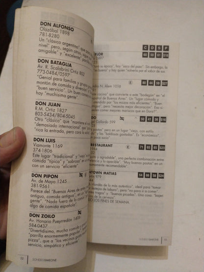 Libro usado en venta: Guia de restaurantes de Sondeo Simeone; editorial Buenos Aires impreso en 1997 realizamos envios a todo el mundo.3