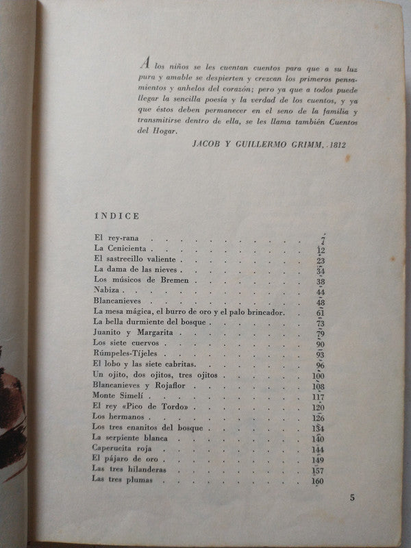 Libro usado en venta: Cuentos de los hermanos Grimm; editorial Noguer impreso en 1977 realizamos envios a todo el mundo.3