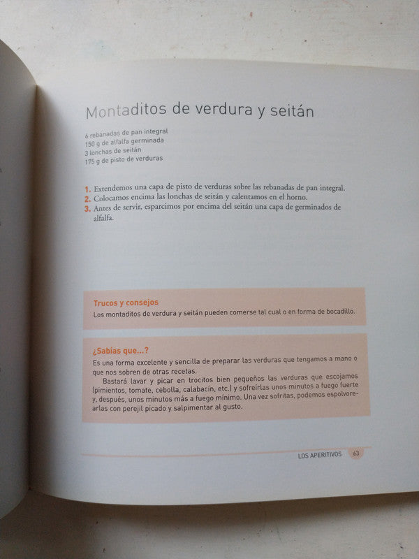 Libro usado en venta: Aperitivos vegetarianos de Hilda Parisi; editorial Oceano impreso en 2007 realizamos envios a todo el mundo.3