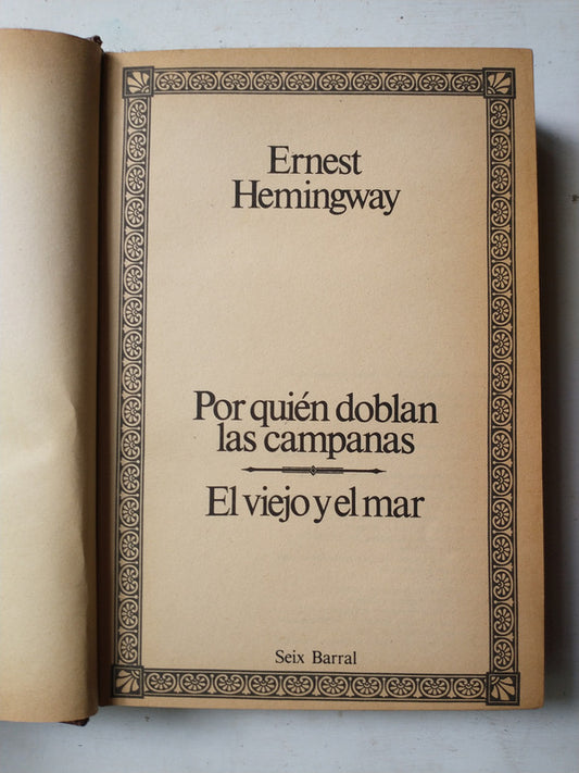 Libro usado en venta: Obras completas - Tomo 2 - Narrativa completa de Ernest Hemingway; editorial Seix Barral impreso en 1986 envios a todo el mundo.1