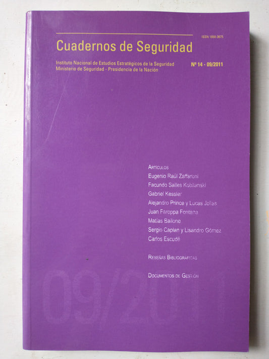 Libro usado en venta: Cuadernos de seguridad - N? 14 - 09/2011; editorial INEES impreso en 2011 realizamos envios a todo el mundo.1