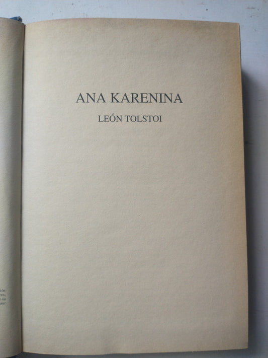 Libro usado en venta: Ana Karenina de Leon Tolstoi (Leo Tolstoy); editorial Edimat impreso en 2004 realizamos envios a todo el mundo.1