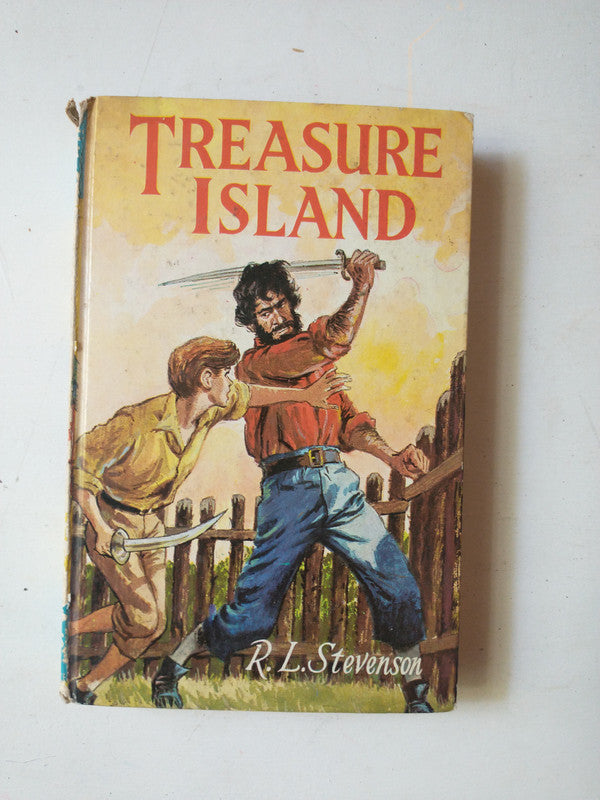 Libro usado en venta: Treasure island de R. L. Stevenson; editorial The Children's Press impreso en 1970 realizamos envios a todo el mundo.1