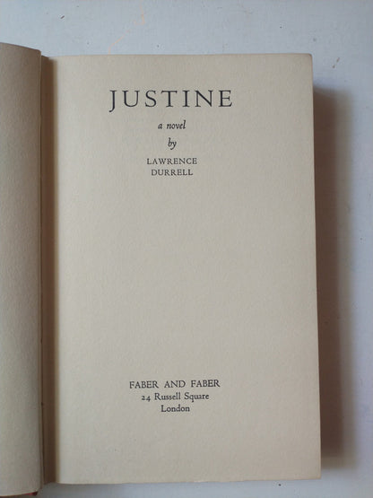 Libro usado en venta: Justine de Lawrence Durrell; editorial Faber and Faber impreso en 1957 realizamos envios a todo el mundo.1