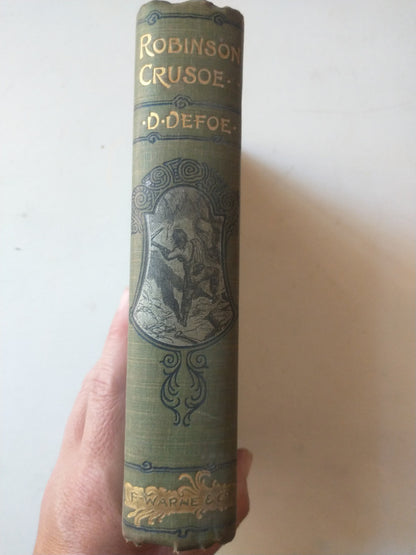 Libro usado en venta: The life and adventures of Robinson Crusoe de Daniel Defoe; editorial Frederick Warne and Co. impreso en 1868.3