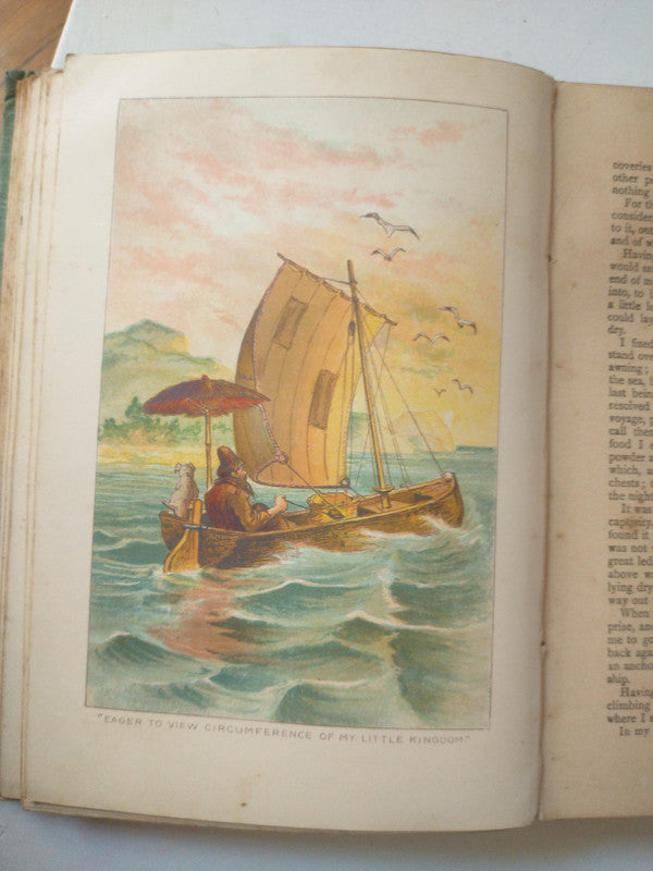 Libro usado en venta: The life and adventures of Robinson Crusoe de Daniel Defoe; editorial Frederick Warne and Co. impreso en 1868.4