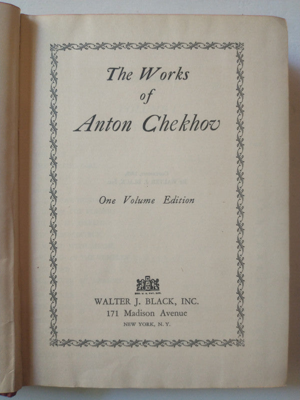 Libro usado en venta: The works of Anton Chekhov - One volume; editorial Walter J. Black impreso en _ realizamos envios a todo el mundo.1