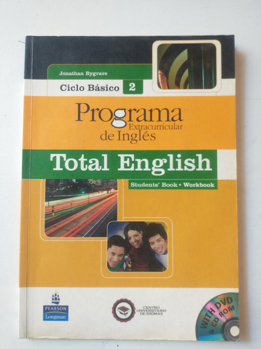 Libro usado en venta: Total English (Students' Book + Workbook) Ciclo basico 2 de Bygrave; editorial Longman impreso en 2008.1