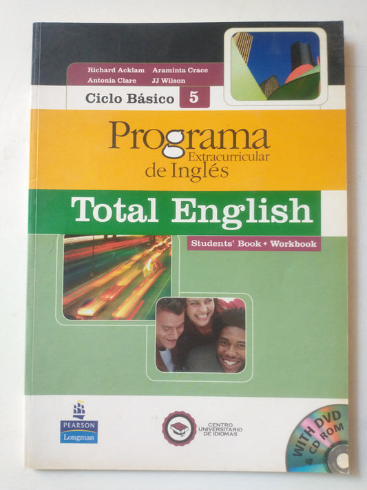 Libro usado en venta: Total English (Students' Book + Workbook) Ciclo basico 5; editorial Longman impreso en 2009 realizamos envios a todo el mundo.1