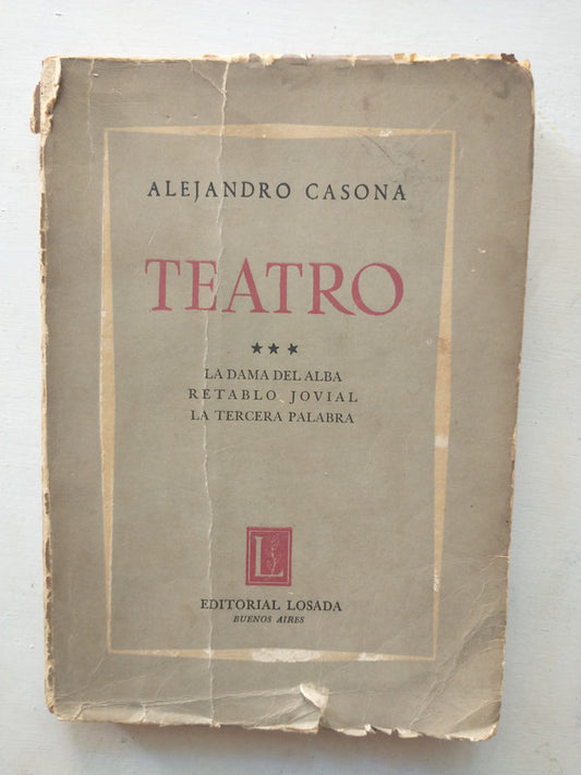 Libro usado en venta: Teatro 3 de Alejandro Casona; editorial Losada impreso en 1964 realizamos envios a todo el mundo.1