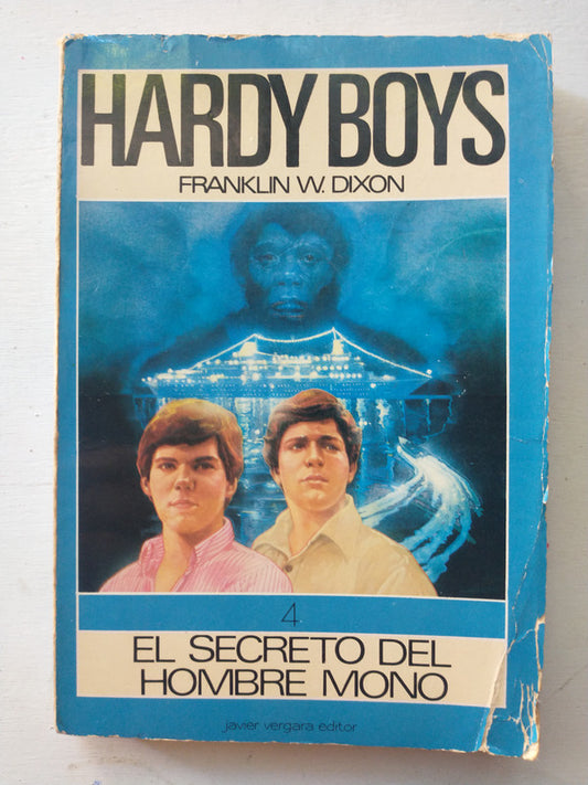 Libro usado en venta: Hardy Boys - El secreto del hombre mono de Franklin W. Dixon; editorial Javier Vergara impreso en 1981 envios a todo el mundo.1