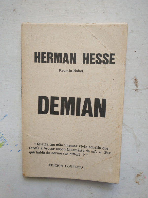 Libro usado en venta: Demian de Hermann Hesse; editorial Mediterranea impreso en 1986 realizamos envios a todo el mundo.1