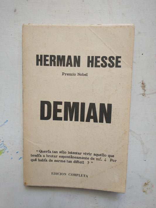 Libro usado en venta: Demian de Hermann Hesse; editorial Mediterranea impreso en 1986 realizamos envios a todo el mundo.1