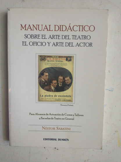 Libro usado en venta: Manual didactico - Sobre el arte de Nestor Sabatini; editorial Dunken impreso en 2014 realizamos envios a todo el mundo.1