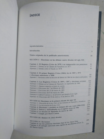 Libro usado en venta: Elecciones en la Ciudad (1864-2003) de Dario Canton - Jorrat; Instituto Historico de la Ciudad de Buenos Aires impreso en 2005.3