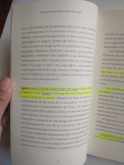 Libro usado en venta: Las siete leyes espirituales del yoga de Deepak Chopra; editorial Norma impreso en 2004 realizamos envios a todo el mundo.3