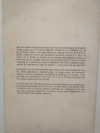 Libro usado en venta: El ni?o de cinco a diez a?os; editorial Paidos impreso en 1977 realizamos envios a todo el mundo.2