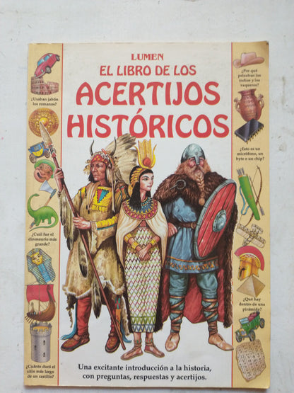 Libro usado en venta: El libro de los acertijos historicos; editorial Lumen impreso en 1993 realizamos envios a todo el mundo.1