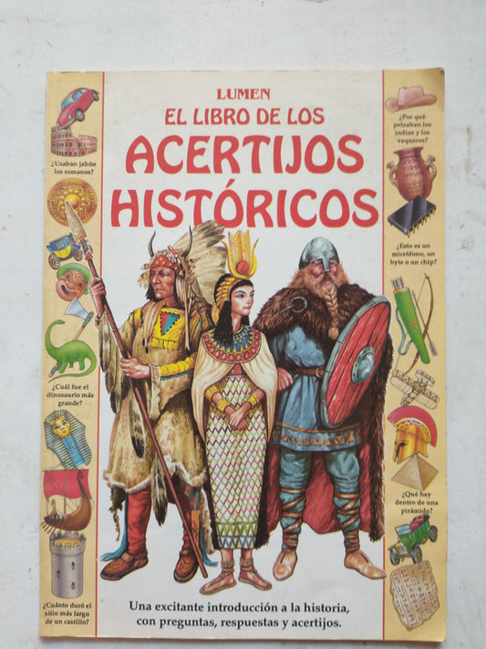 Libro usado en venta: El libro de los acertijos historicos; editorial Lumen impreso en 1993 realizamos envios a todo el mundo.1