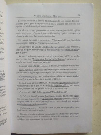 Libro usado en venta: Analisis economico Mercosur; editorial Estudio impreso en 2008 realizamos envios a todo el mundo.4
