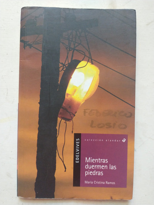 Libro usado en venta: Mientras duermen las piedras de Maria Cristina Ramos; editorial Edelvives impreso en 2009 realizamos envios a todo el mundo.1