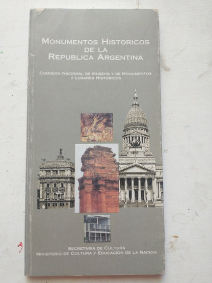 Libro usado en venta: Monumentos historicos de la Republica Argentina de Guia; editorial Comision Nacional de Museos impreso en 1996.1