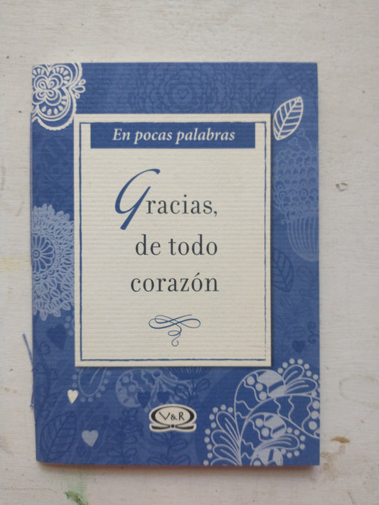 Libro usado en venta: Gracias, de todo corazon de Cristina Alemany; editorial V & R impreso en 2012 realizamos envios a todo el mundo.1
