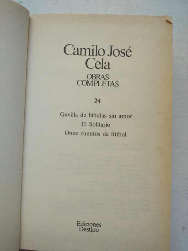Libro usado en venta: Obras Completas de Camilo Jose Cela; editorial Destino impreso en 1990 realizamos envios a todo el mundo.1