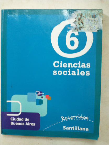Libro usado en venta: Ciencias Sociales 6 - Caba; editorial Santillana impreso en 2012 realizamos envios a todo el mundo.1