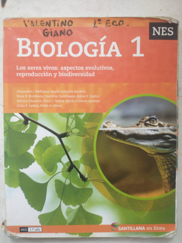 Libro usado en venta: Biologia 1 (SUBRAYADO); editorial Santillana impreso en 2015 realizamos envios a todo el mundo.1