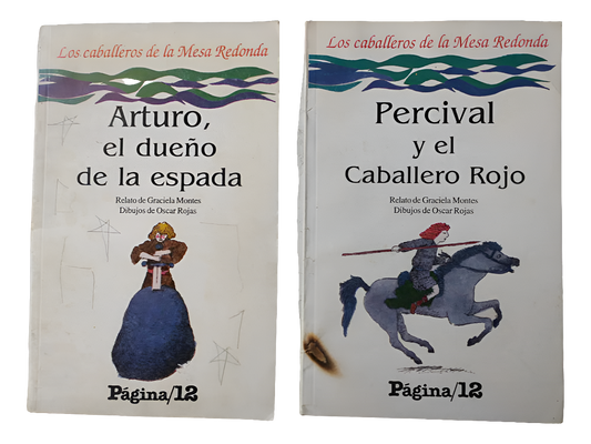 dos libros de la coleccion caballeros de la mesa redonda. Percival y Arturo